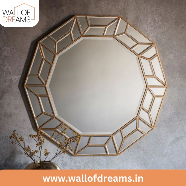 Gold Trim Bathroom Mirror | Wall Of Dreams